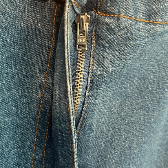 Vintage Denim Outfit Medium Embroidered Blue Jean Floral Rose Flowers 90s Y2K - Picture 14 of 15